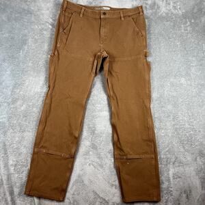 Carhart Rugged Flex Relaxed Fit Twill Double Front Work Pant Womens 16 Tan